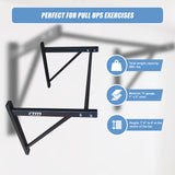Wall Mounted Pull Up Bar &ndash; Heavy Duty Chin Up Station for Home Upper Body Training - Rear View