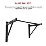Wall Mounted Pull Up Bar &ndash; Heavy Duty Chin Up Station for Home Upper Body Training - Low Angle