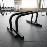 Steel Parallette Bars for Push Ups, Dips & Calisthenics Home Strength Training - Side View