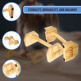 Wooden Parallette Bars Push Up & Dip Workouts - Close-Up Angle