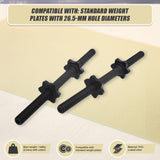 45cm - 1 Pair Dumbbell Bar 25mm Diameter - PVC Coated Dumbell Handle - Low Angle