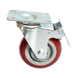 4 x 4" Heavy Duty PU Swivel Castor Wheels With Brake