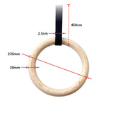 235mm Wooden Gymnastic Rings &ndash; Olympic Gym Strength Training & Fitness - Extra Image