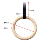 202mm Wooden Gymnastic Rings &ndash; Olympic Gym Strength Training & Fitness