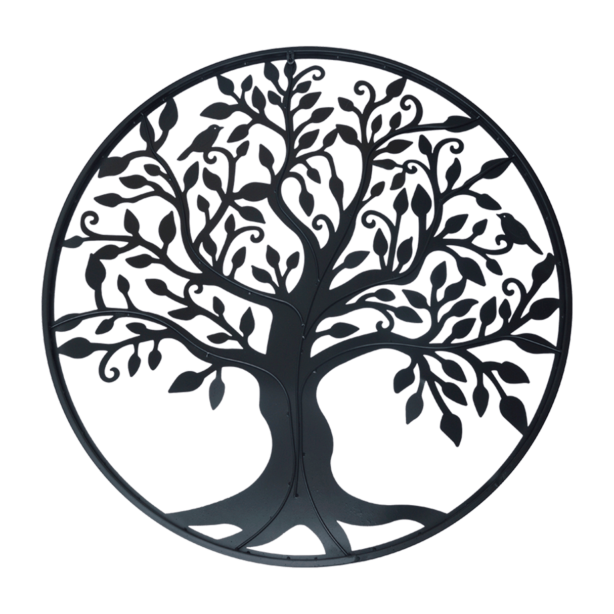 Black Tree of Life Wall Art Hanging Metal Iron Sculpture Garden 60cm
