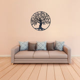 Black Tree of Life Wall Art Hanging Metal Iron Sculpture Garden 60cm - 45-Degree Angle