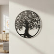 Black Tree of Life Wall Art Hanging Metal Iron Sculpture Garden 99cm