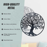 Black Tree of Life Wall Art Hanging Metal Iron Sculpture Garden 99cm - Extra Image