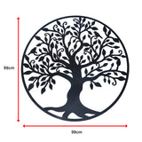 Black Tree of Life Wall Art Hanging Metal Iron Sculpture Garden 99cm - Extra Image