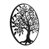 Black Tree of Life Wall Art Hanging Metal Iron Sculpture Garden 99cm - 45-Degree Angle
