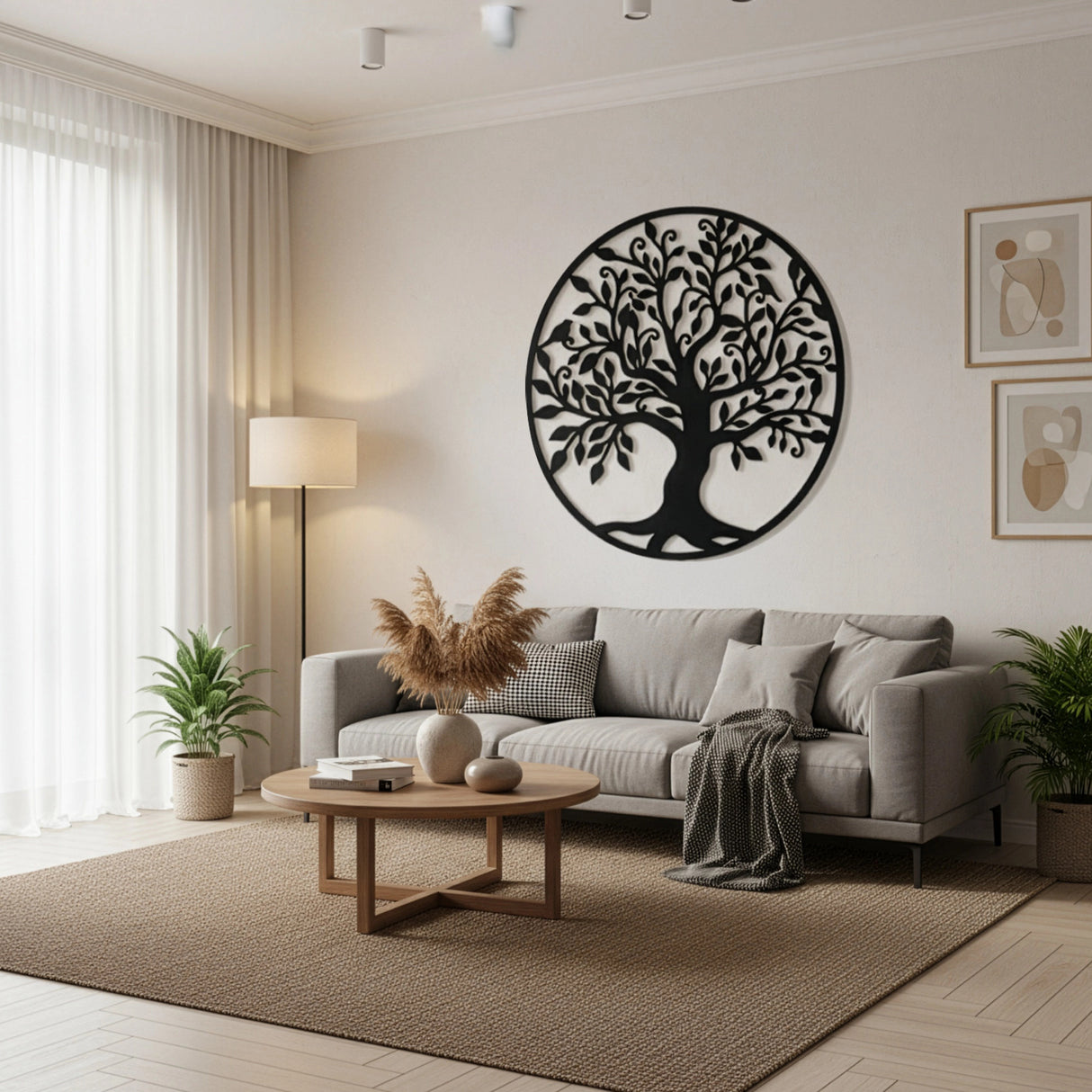 Black Tree of Life Wall Art Hanging Metal Iron Sculpture Garden 99cm