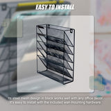 Wall Mount 6 Pocket Hanging File Sorter Organizer Folder Holder Rack Storage - Extra Image