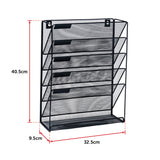 Wall Mount 6 Pocket Hanging File Sorter Organizer Folder Holder Rack Storage - Extra Image