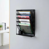 Wall Mount 6 Pocket Hanging File Sorter Organizer Folder Holder Rack Storage - Close-Up Angle