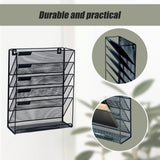 Wall Mount 6 Pocket Hanging File Sorter Organizer Folder Holder Rack Storage