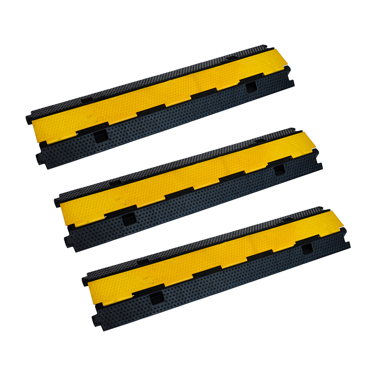 3pcs 2-Cable Rubber Electrical Wire Cover Heavy Duty Protector Dual Channel