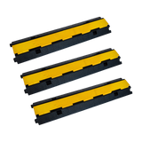 3pcs 2-Cable Rubber Electrical Wire Cover Heavy Duty Protector Dual Channel