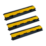3pcs 2-Cable Rubber Electrical Wire Cover Heavy Duty Protector Dual Channel