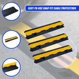 3pcs 2-Cable Rubber Electrical Wire Cover Heavy Duty Protector Dual Channel - Close-Up Angle