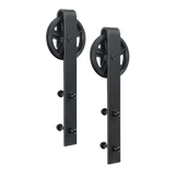 2M Big Spoke Wheel Sliding Barn Door Hardware - Side View