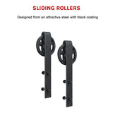 2M Big Spoke Wheel Sliding Barn Door Hardware - Rear View