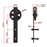 2M Big Spoke Wheel Sliding Barn Door Hardware - Close-Up Angle