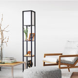 Shelf Floor Lamp - Shade Diffused Light Source with Open-Box Shelves - Rear View