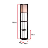 Shelf Floor Lamp - Shade Diffused Light Source with Open-Box Shelves - Low Angle