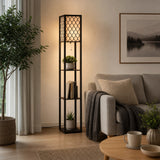 Shelf Floor Lamp - Shade Diffused Light Source with Open-Box Shelves