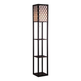 Shelf Floor Lamp - Shade Diffused Light Source with Open-Box Shelves - Front View