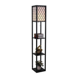 Shelf Floor Lamp - Shade Diffused Light Source with Open-Box Shelves - Rear View