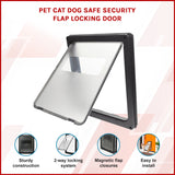 Pet Cat Dog Safe Security Flap Locking Door - Front View