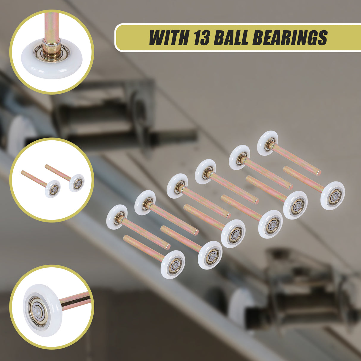 Garage Door Roller / Wheel / Heavy-duty 13 Ball Bearing 12 Pack