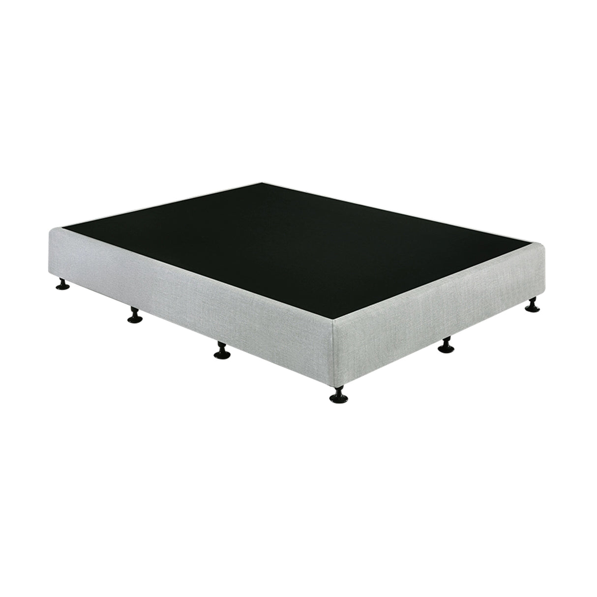 Palermo Queen Ensemble Bed Base Platinum Light Grey Linen Fabric