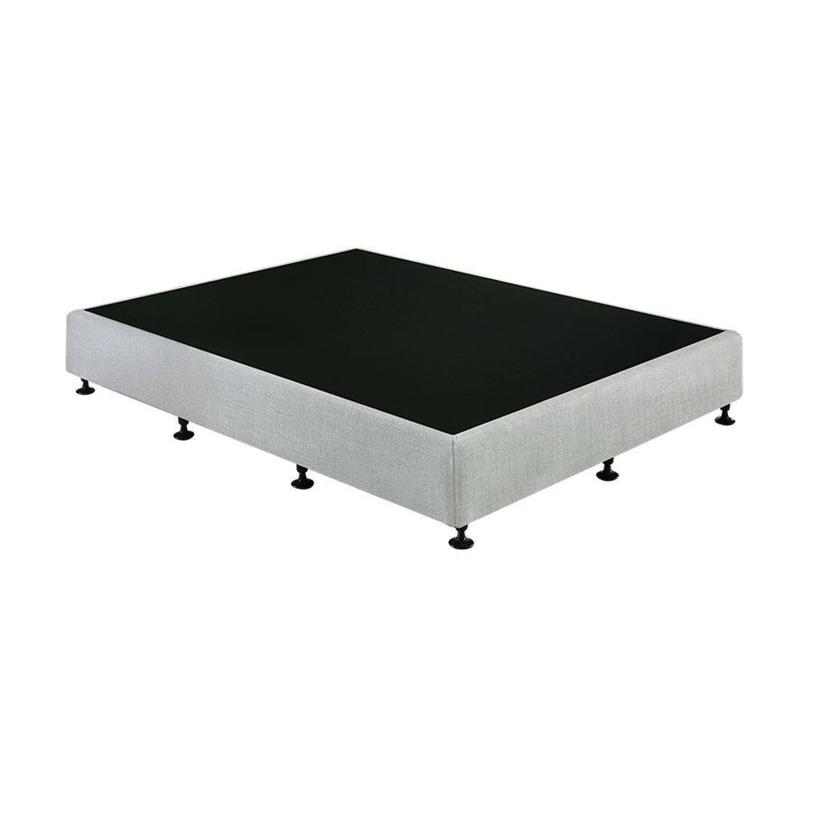 Palermo Queen Ensemble Bed Base Platinum Light Grey Linen Fabric