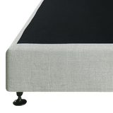 Palermo Queen Ensemble Bed Base Platinum Light Grey Linen Fabric - Rear View