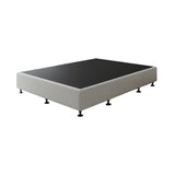 Palermo Queen Ensemble Bed Base Platinum Light Grey Linen Fabric - Low Angle