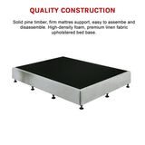 Palermo Queen Ensemble Bed Base Platinum Light Grey Linen Fabric - Extra Image