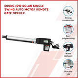 500KG 10W Solar Single Swing Auto Motor Remote Gate Opener - Front View