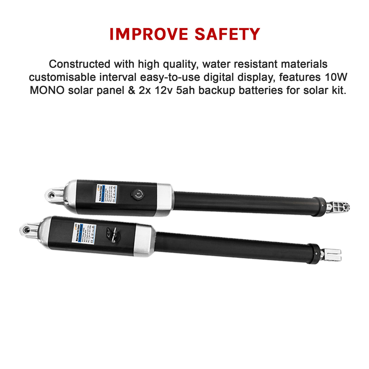 1200KG 10W Solar Double Swing Auto Motor Remote Gate Opener