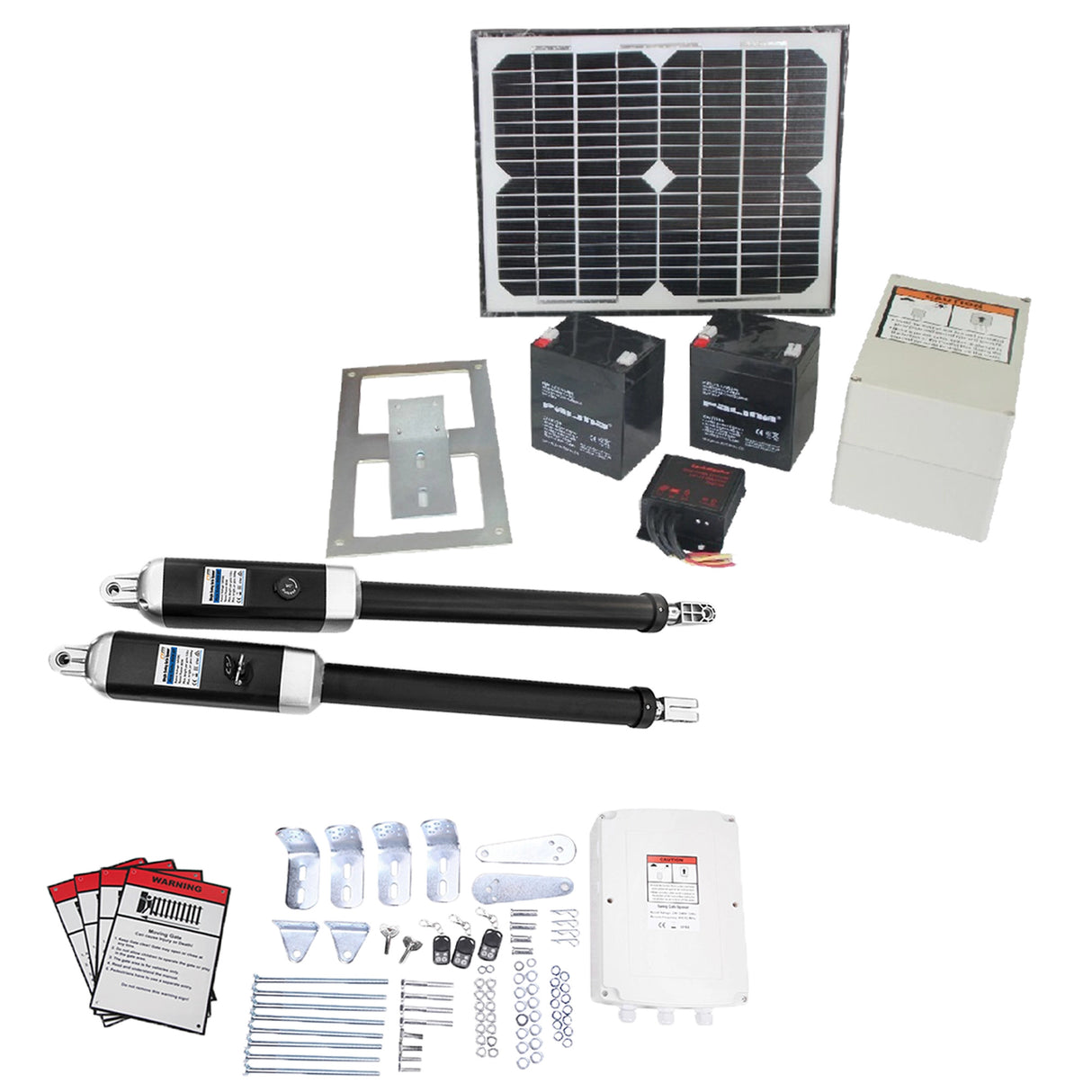 1200KG 10W Solar Double Swing Auto Motor Remote Gate Opener