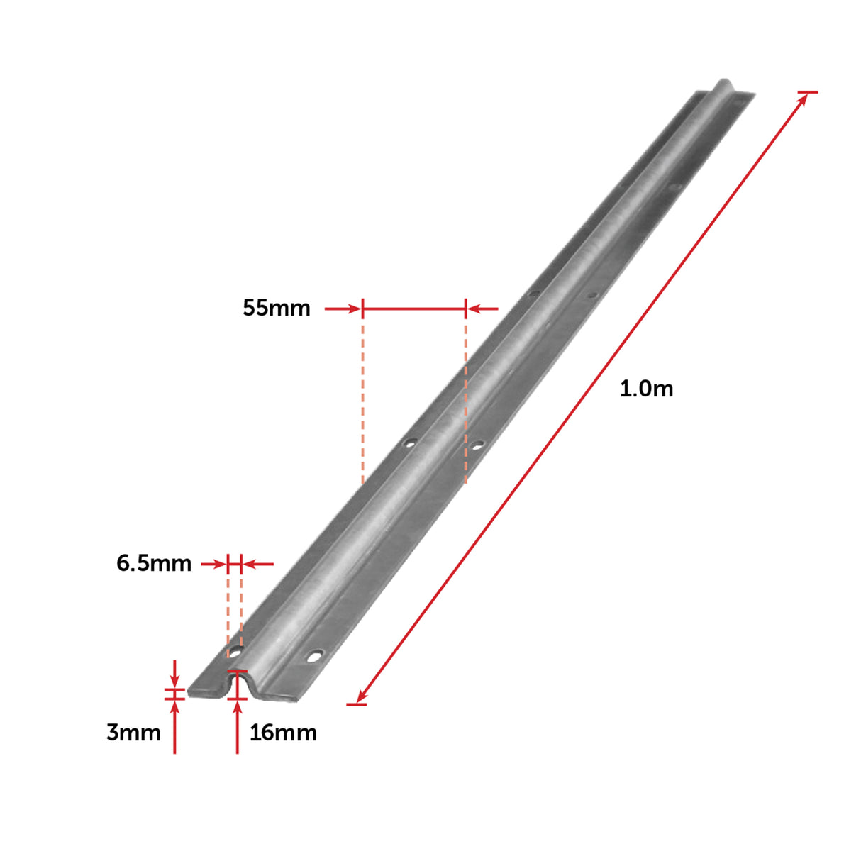 Sliding Gate Hardware Accessories Kit - 4m Track