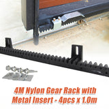 Sliding Gate Hardware Accessories Kit - 4m Gear Rack Track - Top-Down View