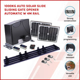 1000KG Auto Solar Slide Sliding Gate Opener Automatic w 4m Rail - Front View