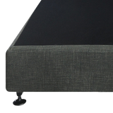 Palermo Queen Ensemble Bed Base Platinum Graphite Linen Fabric - Top-Down View