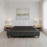Palermo Queen Ensemble Bed Base Platinum Graphite Linen Fabric - 45-Degree Angle