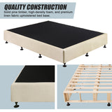 Palermo Queen Ensemble Bed Base Platinum Natural Sand Linen Fabric - Extra Image
