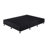 Palermo Queen Ensemble Bed Base Midnight Black Linen Fabric - Front View