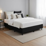 Palermo Queen Ensemble Bed Base Midnight Black Linen Fabric - 45-Degree Angle