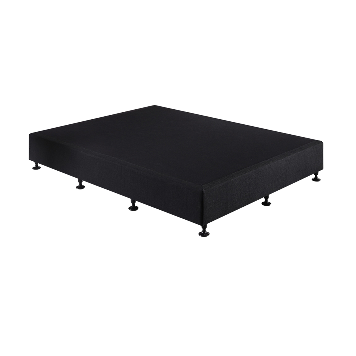 Palermo Queen Ensemble Bed Base Midnight Black Linen Fabric